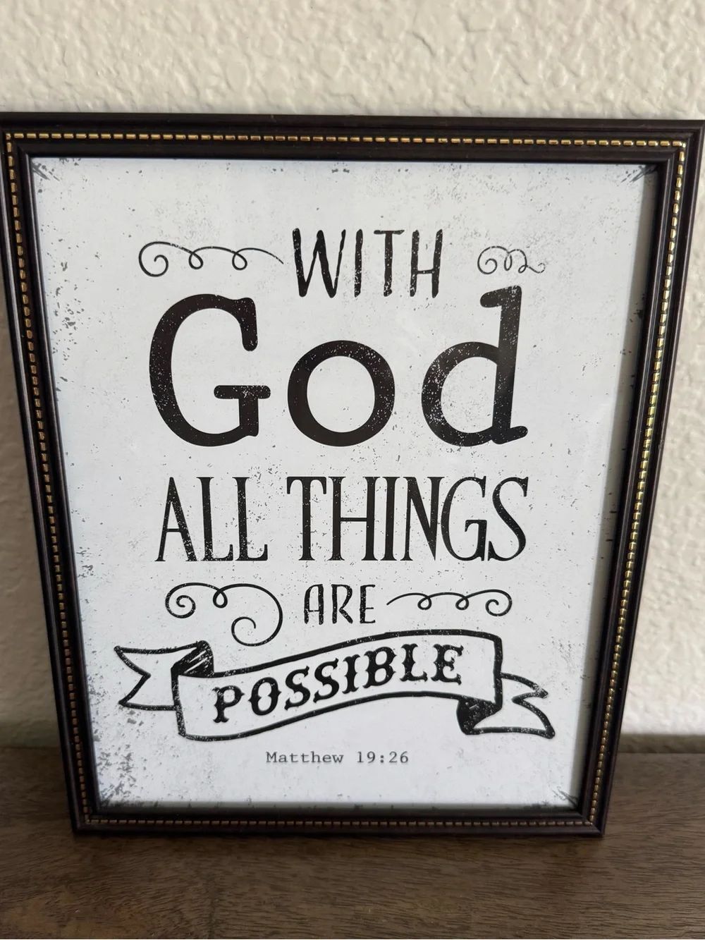 With God All Things Are Possible Matthew Framed Wall Decor
